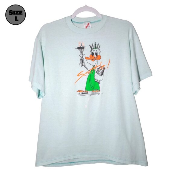 VINTAGE Seattle Fun Forest Duck USED Shirt (L, Single Stitch, Space Needle) - Picture 1 of 8